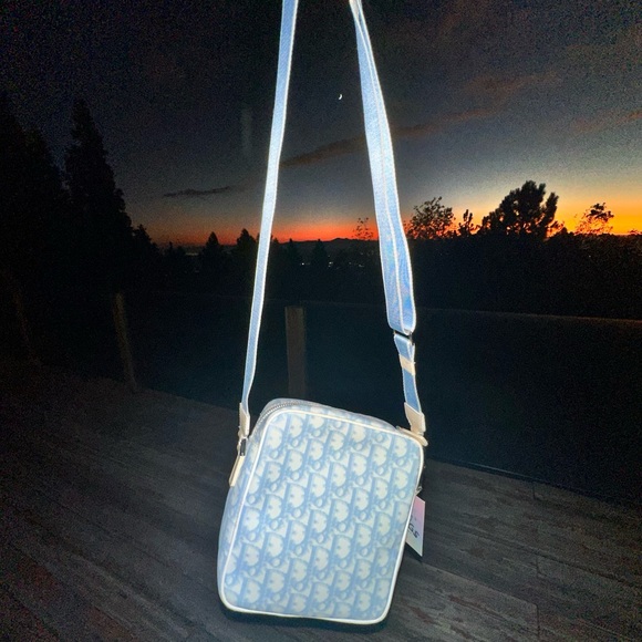 Dior: Blue CD Logo Trotter Crossbody Bag - Picture 9 of 17